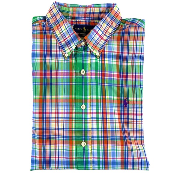 RALPH LAUREN Slim Fit 100% Cotton Plaid Men’s Shirt Size XL New With Tags NWT - Picture 2 of 11
